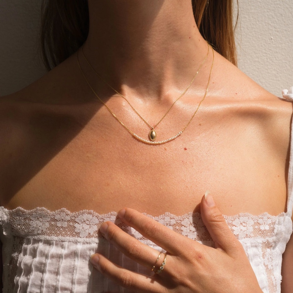 TRADE Jennie Kwon Pearl Arc Necklace